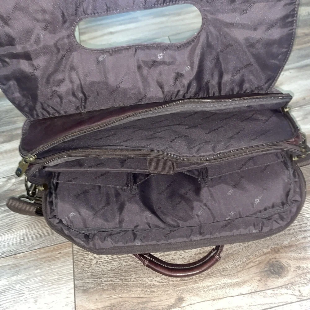 Samsonite VTG Brown‎ Soft Leather Laptop Briefcase Messenger Bag Style 923671